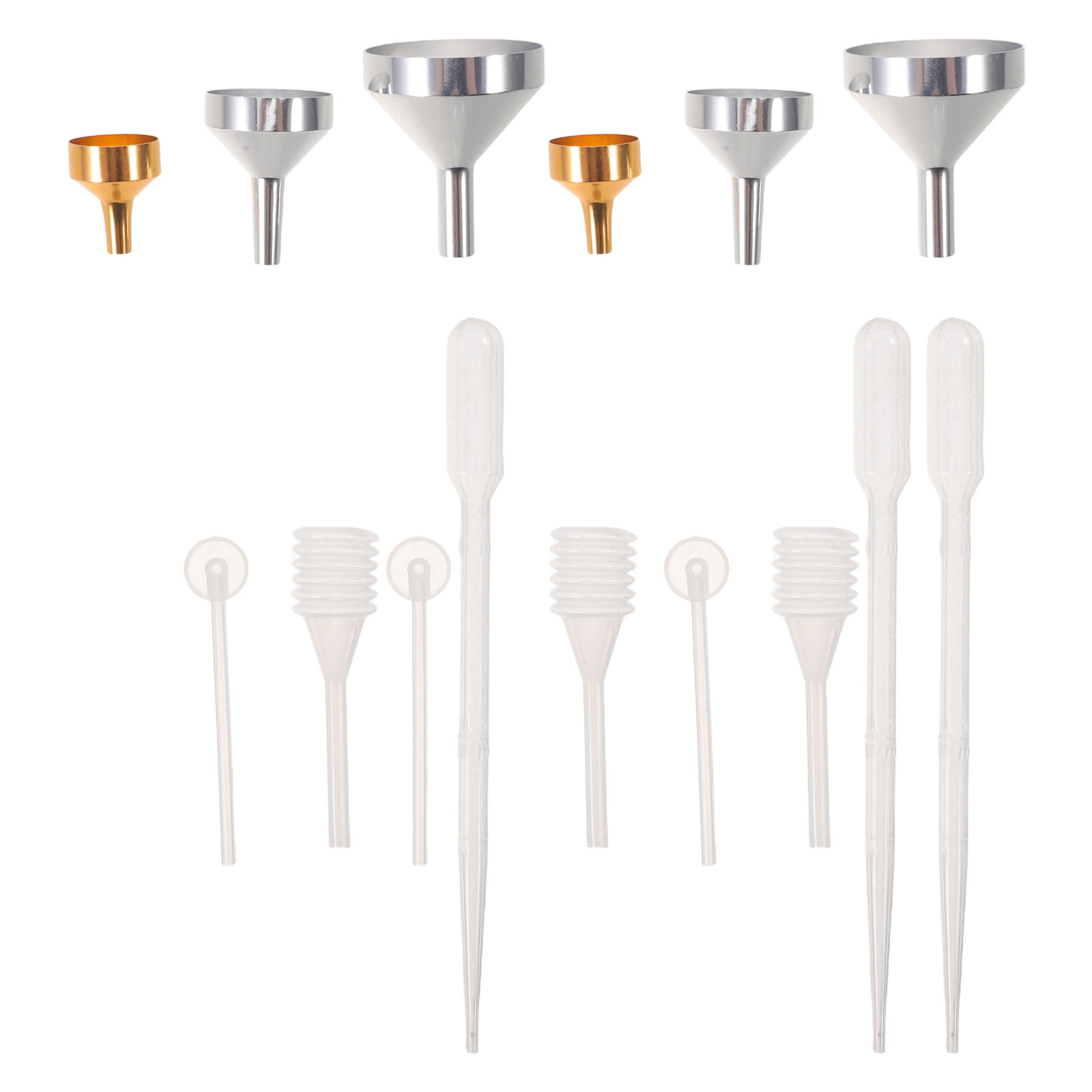 Perfume Refill Bottle - 1 Set di Imbuti in Metallo,